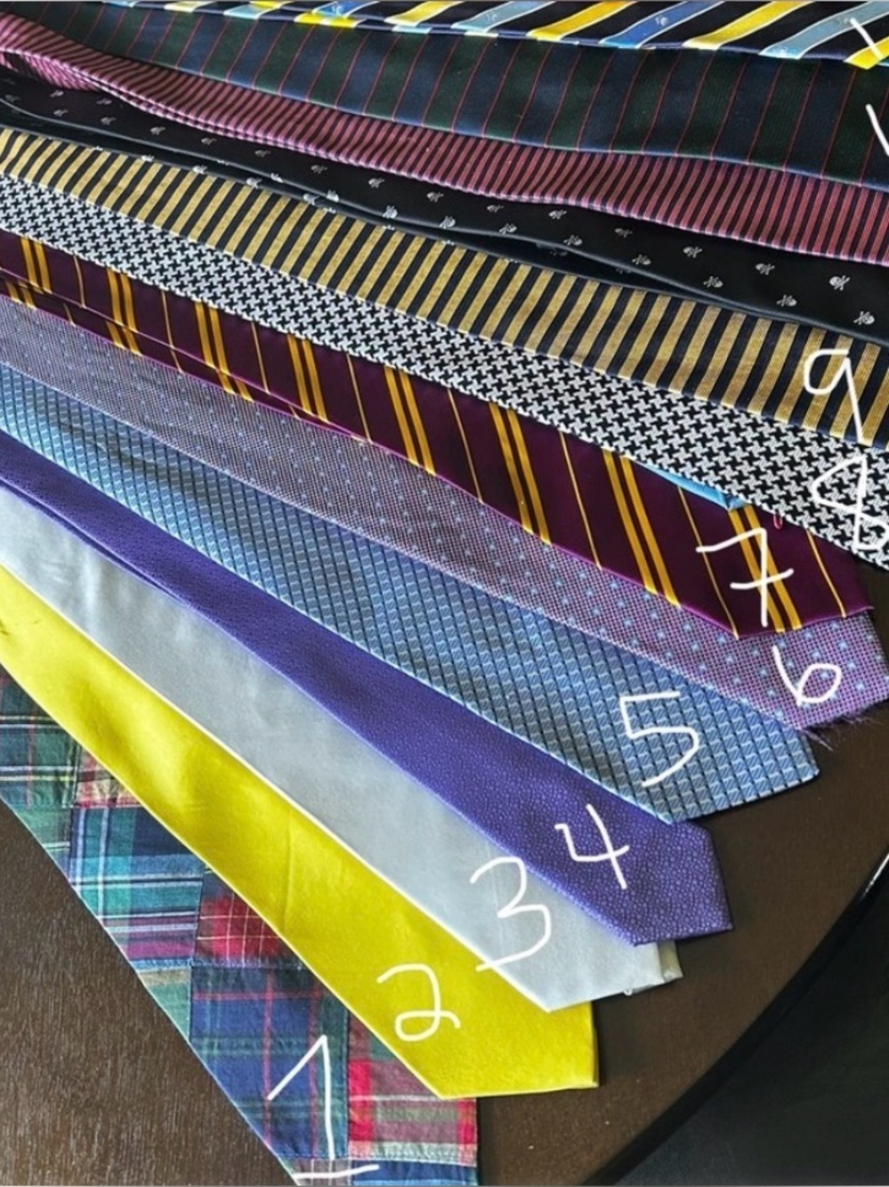 Men's Assorted Silk Ties - Yellow, Purple, Blue, Plaid
